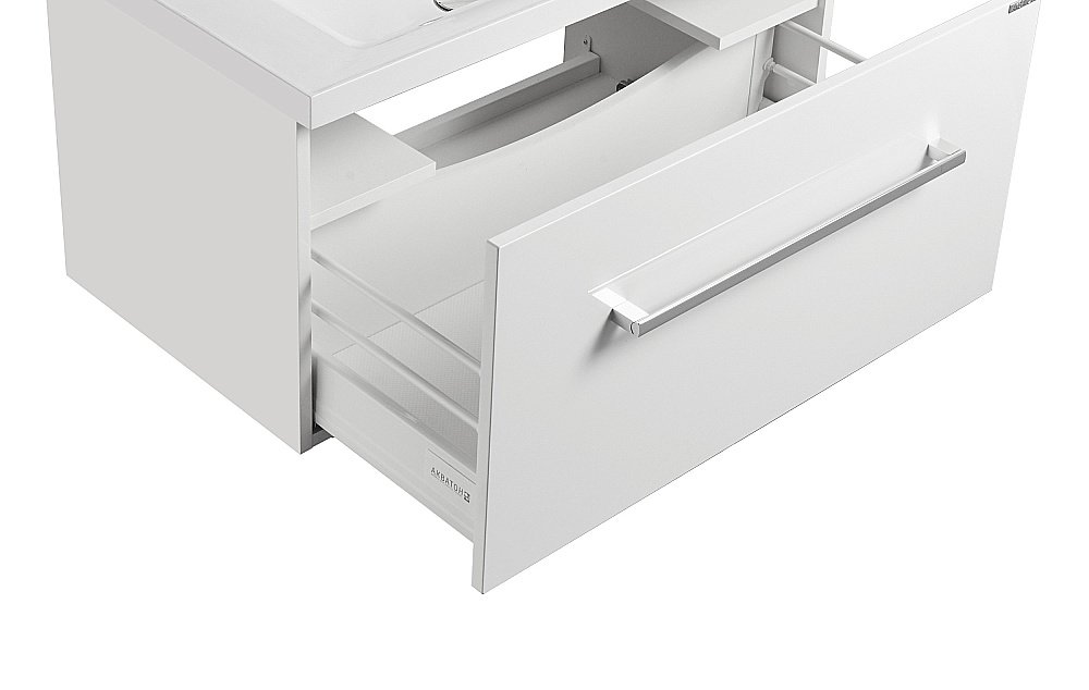 Тумба с раковиной Акватон Мадрид/Премьер М 80 белая глянцевая для ванной в интернет-магазине Sanbest