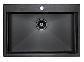 Мойка кухонная Paulmark VAST PM217551-GM вороненая сталь купить в интернет-магазине сантехники Sanbest