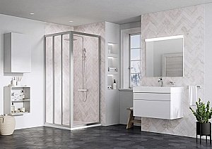 Душевой уголок Ravak Supernova ASDP3+APSS 80x75 стекло прозрачное/профиль сатин купить в интернет-магазине Sanbest