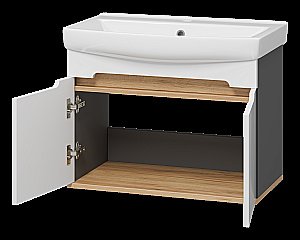 Тумба с раковиной Misty Сканди - 70 Э-Ска01070-011П белый/графит для ванной в интернет-магазине Sanbest