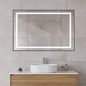 Зеркало BelBagno Kraft SPC-KRAFT-1200-800-SENS-NERO черный в ванную от интернет-магазине сантехники Sanbest