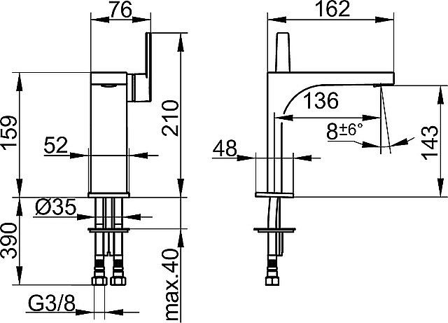Смеситель для раковины KEUCO EDITION 11 51102010100 хром купить в интернет-магазине сантехники Sanbest