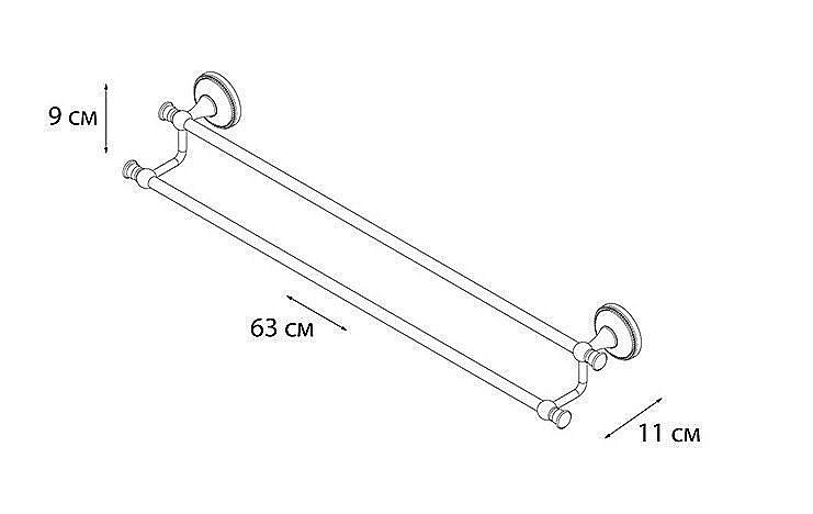 Полотенцедержатель двойная планка GRAMPUS Alfa GR-9502 купить в интернет-магазине сантехники Sanbest