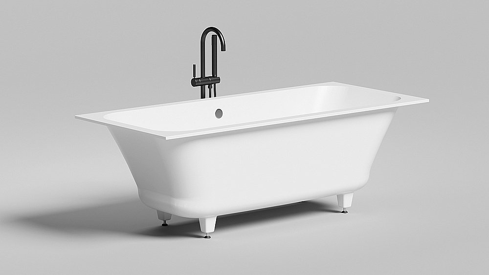 Ванна Salini Orlanda AXIS S-Stone 170x75 103223M белая матовая купить в интернет-магазине Sanbest