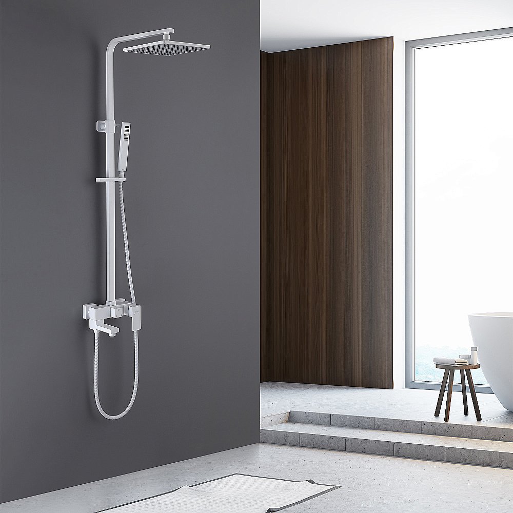 Душевая система ABBER Daheim AF8216WL белая матовая купить в интернет-магазине сантехники Sanbest