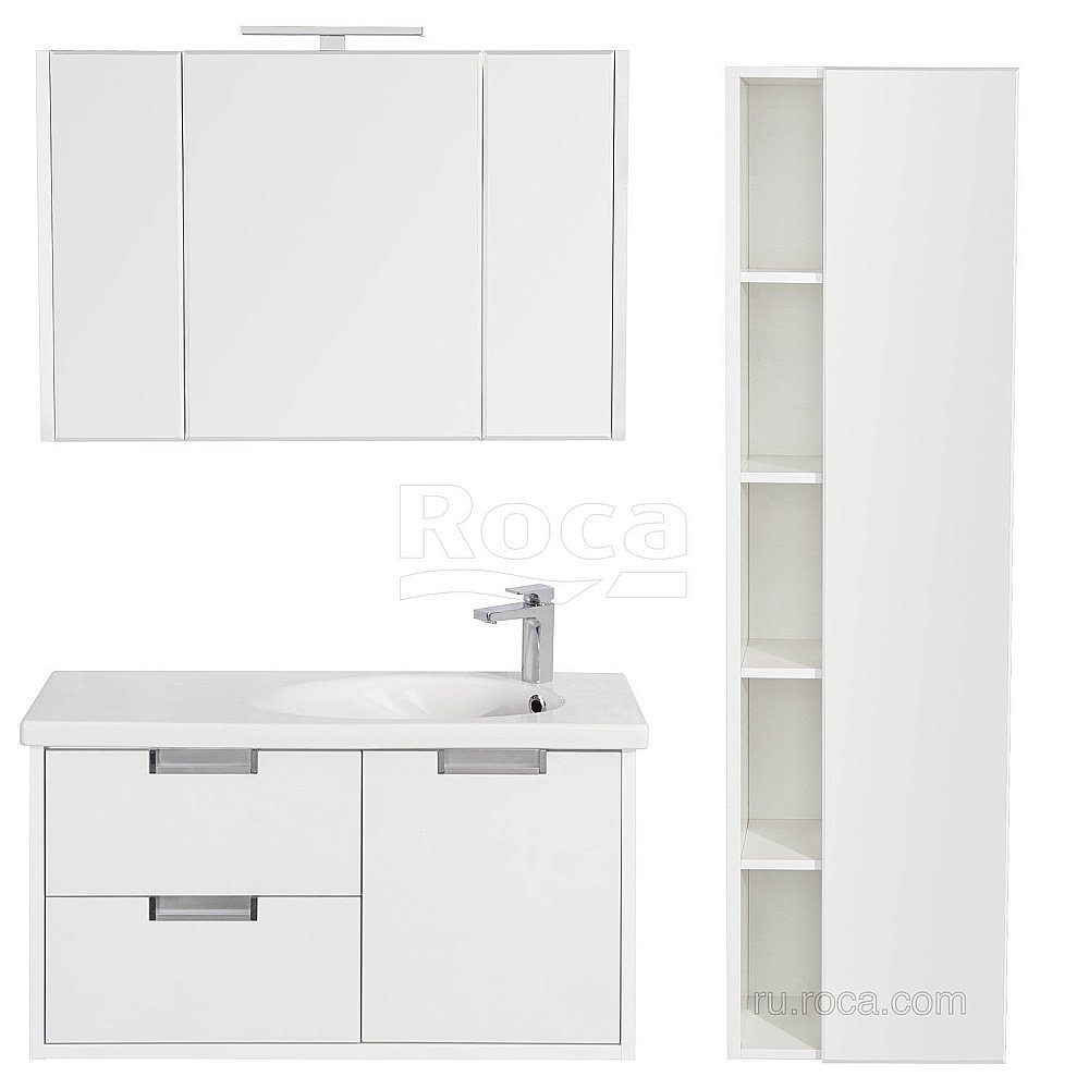 Зеркальный шкаф Roca Etna 857305806 100 белый глянец купить в интернет-магазине сантехники Sanbest