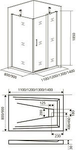 Душевой уголок Good door FANTASY WTW+SP 110x90 купить в интернет-магазине Sanbest