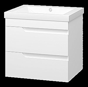 Тумба с раковиной Misty Софт - 60 П-Соф-01060-011П2Я белая для ванной в интернет-магазине Sanbest