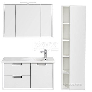 Зеркальный шкаф Roca Etna 857305806 100 белый глянец купить в интернет-магазине сантехники Sanbest