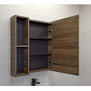 Зеркальный шкаф Comforty Соло-70 дуб тёмно-коричневый купить в интернет-магазине сантехники Sanbest