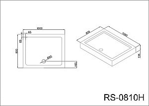 Душевой поддон Black&White Stellar Wind RS-0810H 1000x800 купить в интернет-магазине Sanbest