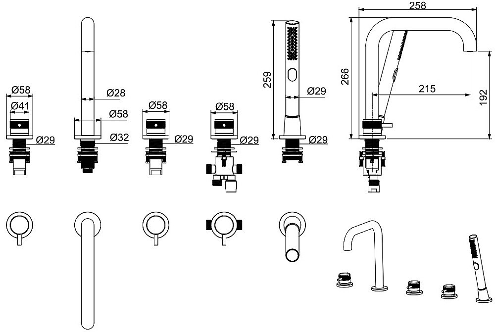 Смеситель для ванны Allen Brau Priority 5.31007-BN купить в интернет-магазине сантехники Sanbest