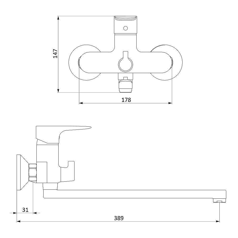 Смеситель для ванны RedBlu by Damixa Origin Evo 789500000 купить в интернет-магазине сантехники Sanbest