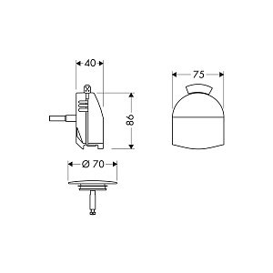 Внешняя часть излива на ванну Hansgrohe Exafill 58127000 купить в интернет-магазине сантехники Sanbest