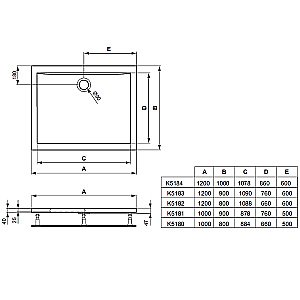 Душевой поддон Ideal Standard Ultra Flat K518301 120x90 купить в интернет-магазине Sanbest