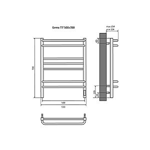 Полотенцесушитель Aquatek Бетта П7 500х700 AQ EL KRC0770BL черный муар купить в интернет-магазине сантехники Sanbest