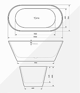 Ванна акриловая Ceruttispa TONIA CT11230 170х75 белая купить в интернет-магазине Sanbest