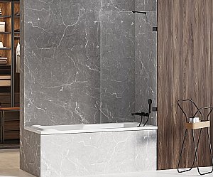 Шторка для ванны NEW TRENDY AVEXA BLACK EXK-1980 90 купить в интернет-магазине Sanbest