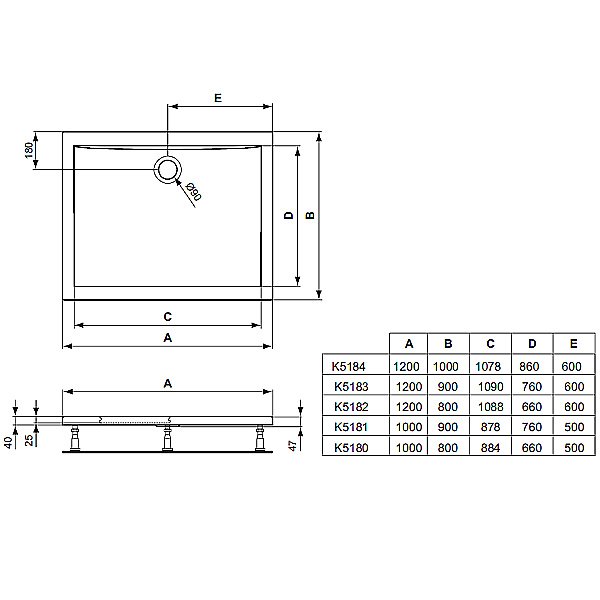 Душевой поддон Ideal Standard Ultra Flat K518301 120x90 купить в интернет-магазине Sanbest