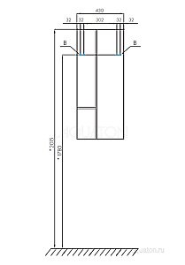 Шкаф модульный Акватон Мишель 43 темное дерево для ванной в интернет-магазине сантехники Sanbest