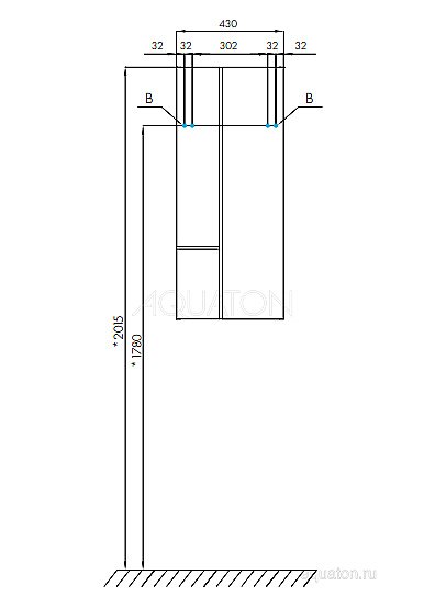 Шкаф модульный Акватон Мишель 43 темное дерево для ванной в интернет-магазине сантехники Sanbest