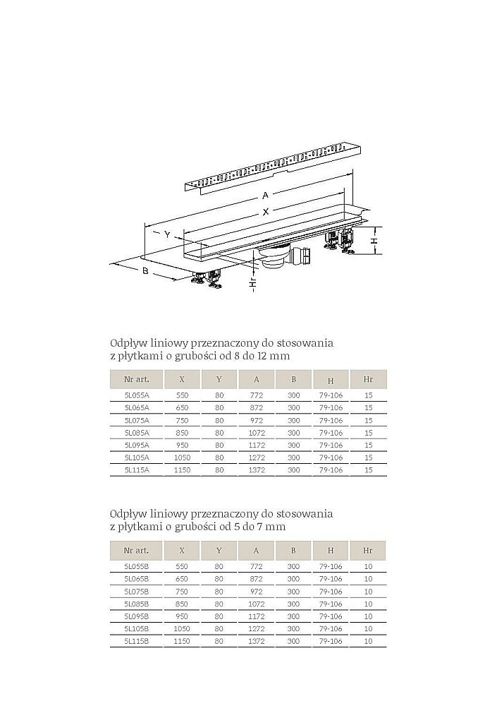 Дренажный канал Radaway Quadro 5L085B/5R085Q купить в интернет-магазине Sanbest