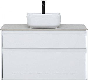 Тумба с раковиной Aquanet Nova Lite 100 белый (2 ящика) для ванной в интернет-магазине Sanbest