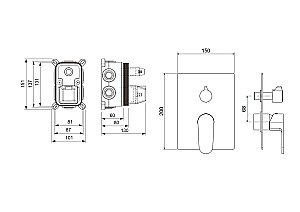 Смеситель для ванны Aquatek Оберон AQ1247MB черный матовый купить в интернет-магазине сантехники Sanbest