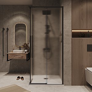 Душевой уголок Grossman Galaxy 300.K33.01.1010.21.02 100x100 стекло шиншилла/профиль черный матовый купить в интернет-магазине Sanbest