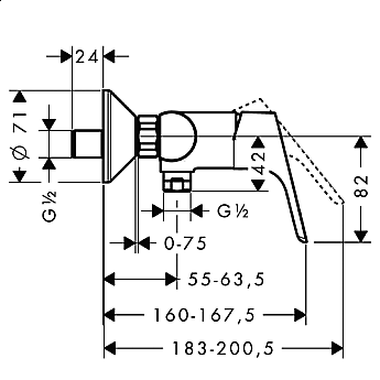 Смеситель для душа Hansgrohe Focus E 31960000 купить в интернет-магазине сантехники Sanbest
