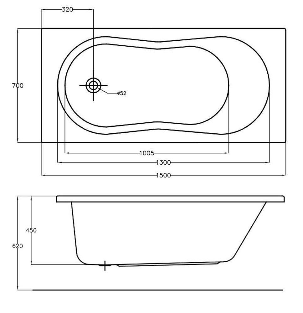 Ванна акриловая Cersanit NIKE 63346 150x70 купить в интернет-магазине Sanbest