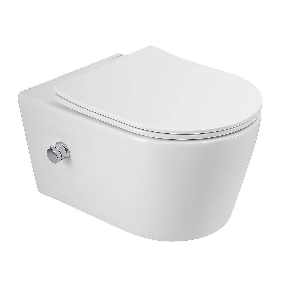 Унитаз подвесной Art&Max ZOE AM9322C1CHR/SC белый, с сиденьем микролифт, безободковый, функция биде купить в интернет-магазине Sanbest