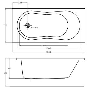 Ванна Cersanit NIKE 63346 150x70 купить в интернет-магазине Sanbest