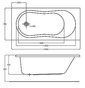 Ванна акриловая Cersanit NIKE 63346 150x70 купить в интернет-магазине Sanbest