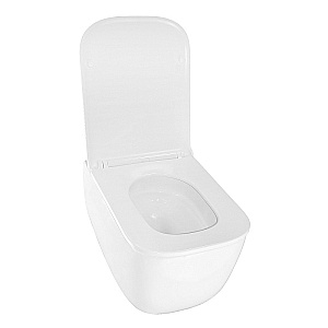 Унитаз подвесной Azario Fote AZ-116-UQ3 белый, безободковый, с крышкой микролифт, слив торнадо купить в интернет-магазине Sanbest