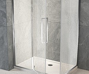 Душевой уголок Veconi Rovigo RV034R-100100-06-C7 100х100 стекло рифленое/профиль хром купить в интернет-магазине Sanbest