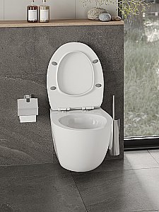 Унитаз подвесной Orange CI07-100W+APB244 безободковый, с крышкой микролифт, с инсталляцией, белый/кнопка черная купить в интернет-магазине Sanbest