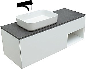 Тумба с раковиной Allen Brau INFINITY 120 1+1 белая матовая для ванной в интернет-магазине Sanbest