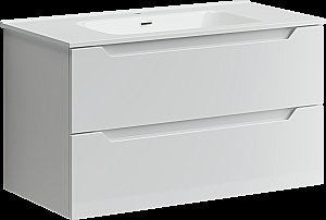 Тумба с раковиной Sancos Norma 2.0 NR2.090W белый глянец для ванной в интернет-магазине Sanbest