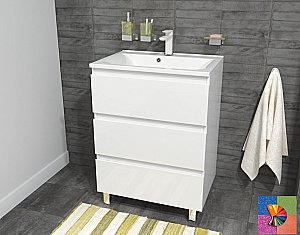 Тумба с раковиной Эстет Bali New 65 любой цвет тумбы и раковины с блестками под заказ для ванной в интернет-магазине Sanbest