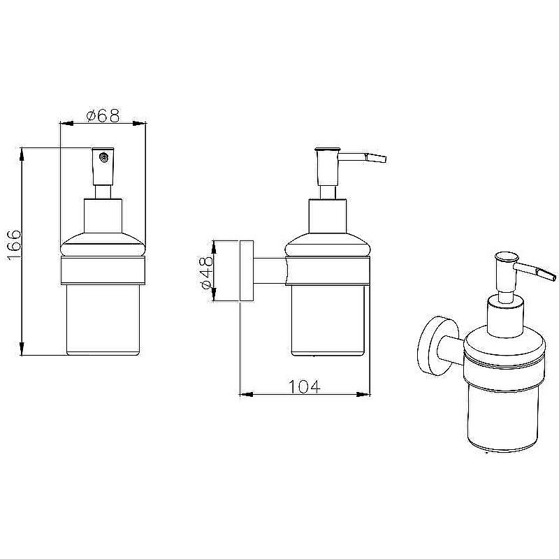 Диспенсер Aquatek Вега AQ4005CR хром купить в интернет-магазине сантехники Sanbest