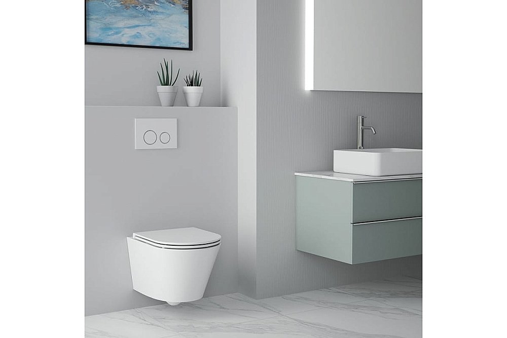 Унитаз подвесной Art&Max BARI AM822-V/SC белый, с сиденьем микролифт, безободковый купить в интернет-магазине Sanbest