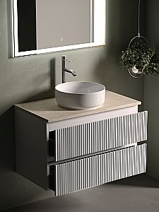 Тумба с раковиной Sancos SNOB R 80 со столешницей, белая матовый для ванной в интернет-магазине Sanbest