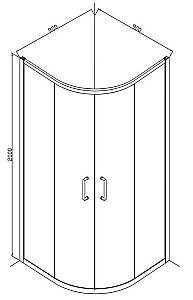 Душевой уголок Bravat LINE BS090.1201A 90х90 стекло прозрачное/профиль хром купить в интернет-магазине Sanbest