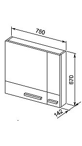 Зеркальный шкаф Aquanet Нота 75 белый купить в интернет-магазине сантехники Sanbest
