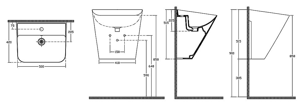 Раковина ISVEA Sott'Aqua 50 10SQ37002SV-2T мятно-зеленый матовый купить в интернет-магазине Sanbest