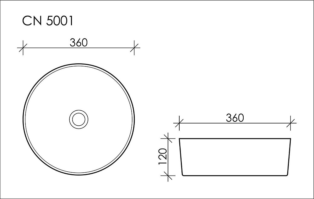 Раковина накладная Ceramica Nova Element CN5001 36 купить в интернет-магазине Sanbest