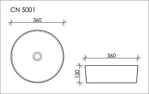 Раковина накладная Ceramica Nova Element CN5001 36 купить в интернет-магазине Sanbest