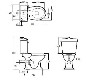 Унитаз Migliore Impero 31135 белый/бронза купить в интернет-магазине Sanbest