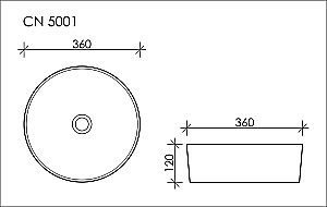 Раковина накладная Ceramica Nova Element CN5001 36 купить в интернет-магазине Sanbest